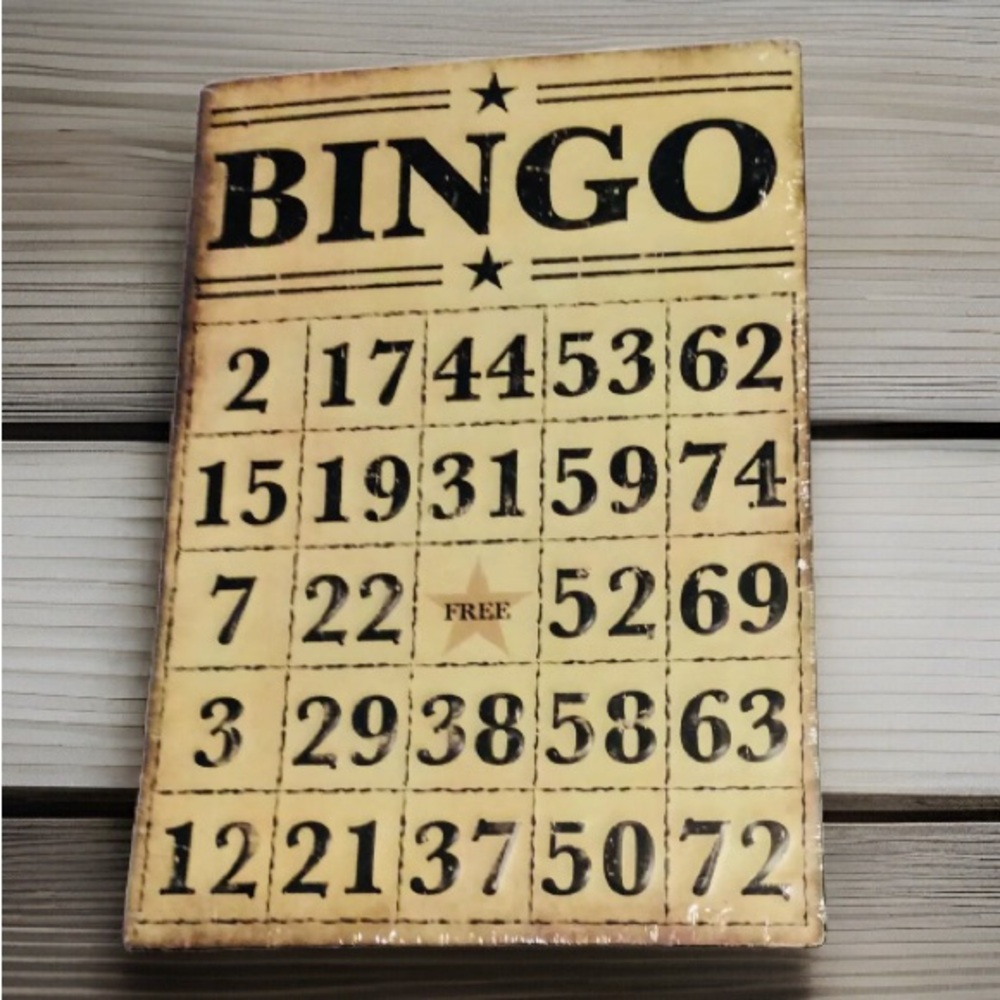 Bingo Game Card Large Embossed Metal Sign  Wall Decor 13 in. x 18.8